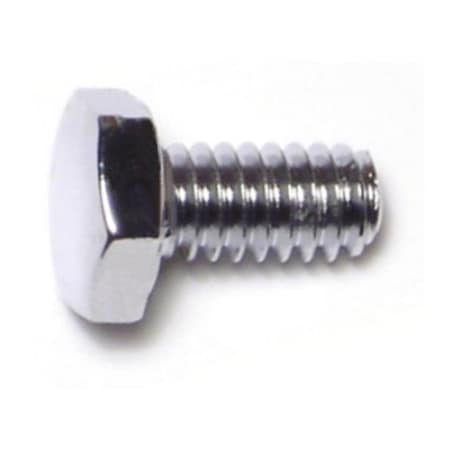 Midwest Fastener Grade 5, 1/4"-20 Hex Head Cap Screw, Chrome Plated Steel, 1/2 in L, 10 PK 74061